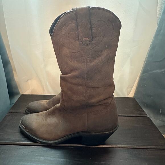 Durango RD542 Womens Dark Tan Leather 11" Slouch Pull On Western Boots Size 6.5 - Picture 3 of 11